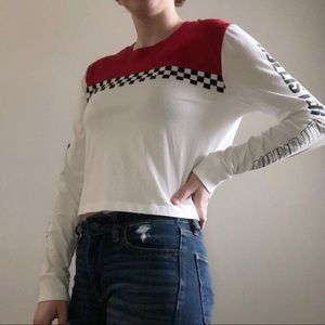 Racing Long Sleeve Crop Top